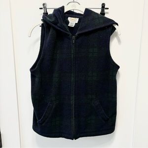 Talbots plaid pattern fleece vest